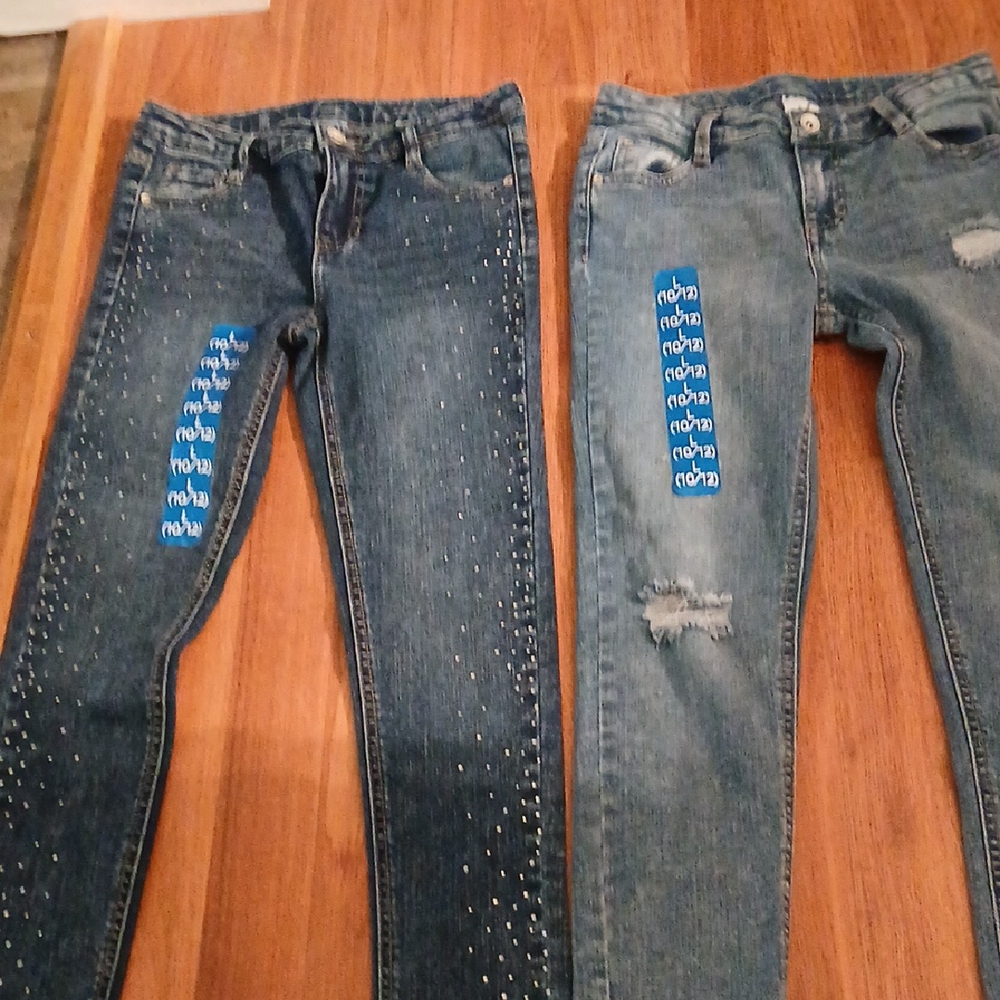 Trendy Kids' Blue Denim Jeans with Rhinestone Details